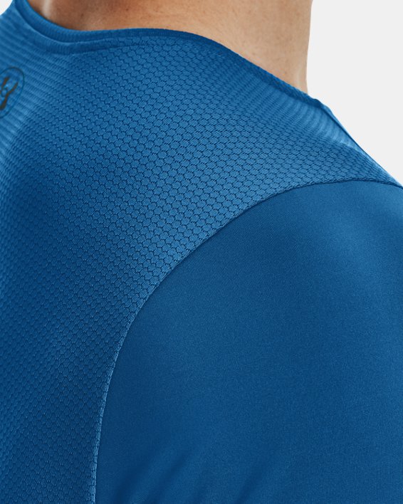 Men's UA RUSH™ 2.0 Vent Short Sleeve, Blue, pdpMainDesktop image number 3